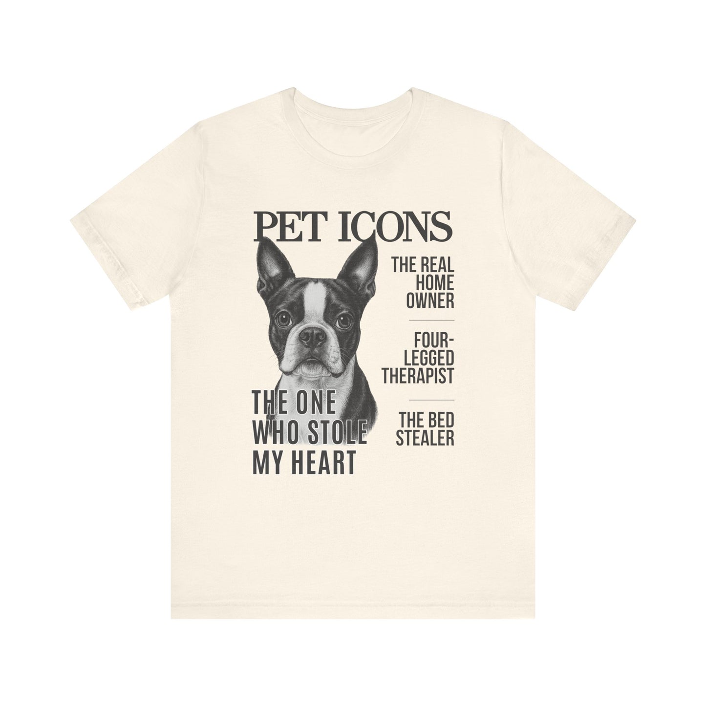 Pet Icons T-shirt - Boston Terrier Edition