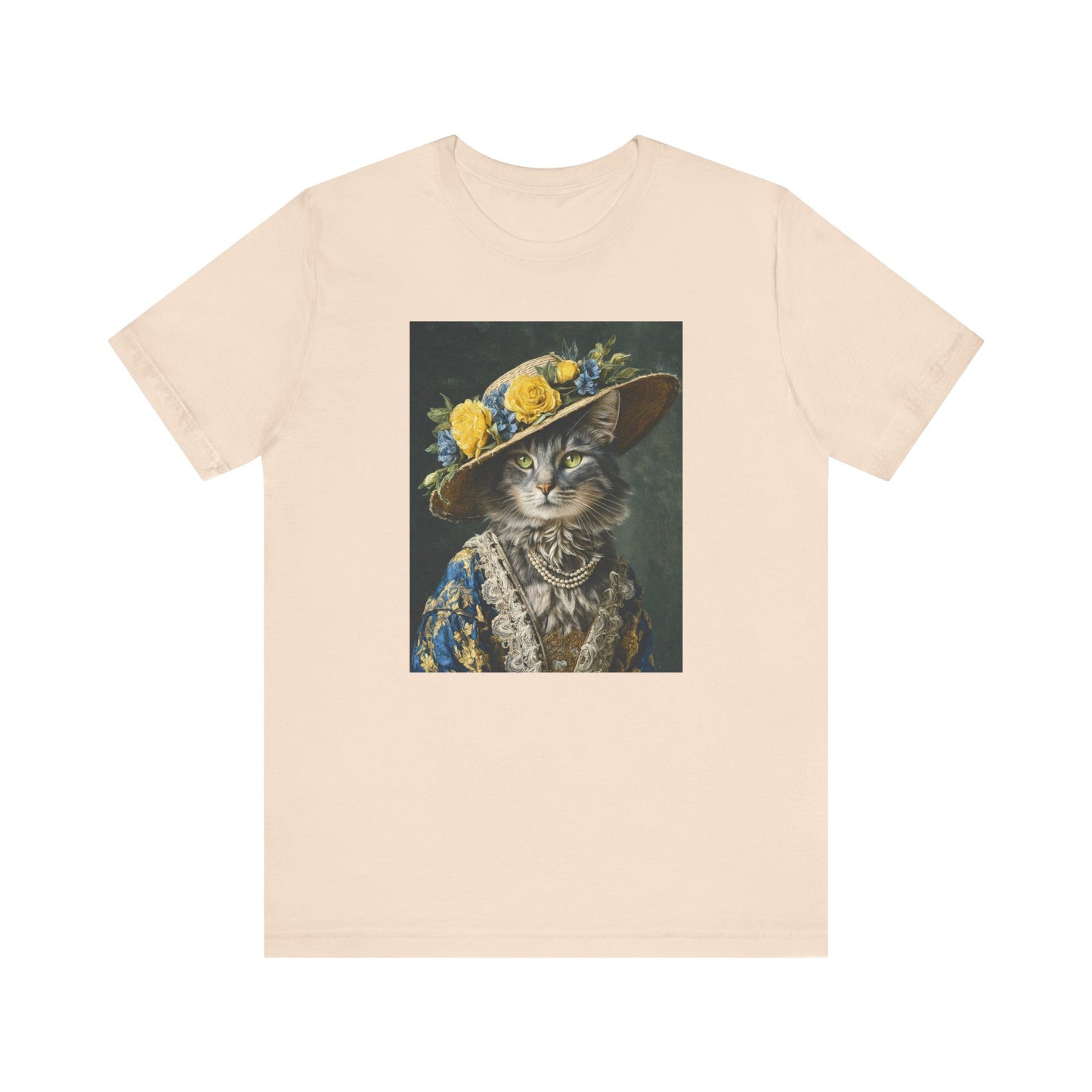 Royal Cat Tee - Customizable Shirt Victorian Cat in Yellow & Blue