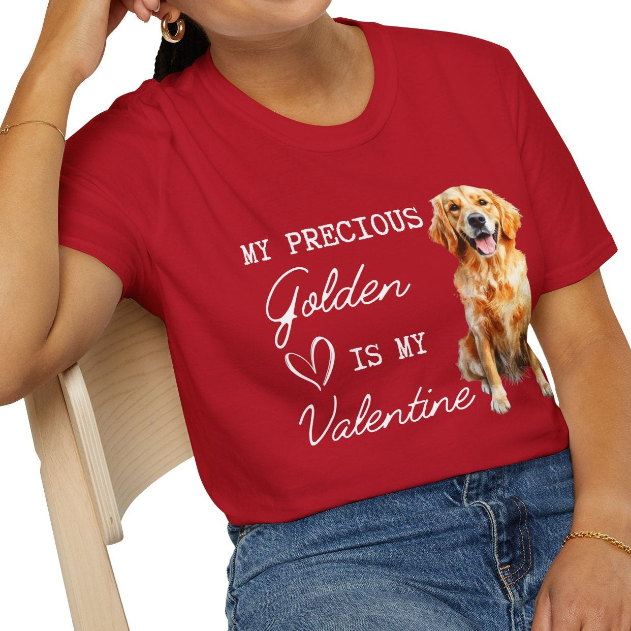 Golden Retriever - My Precious Golden is My Valentine - T-shirt