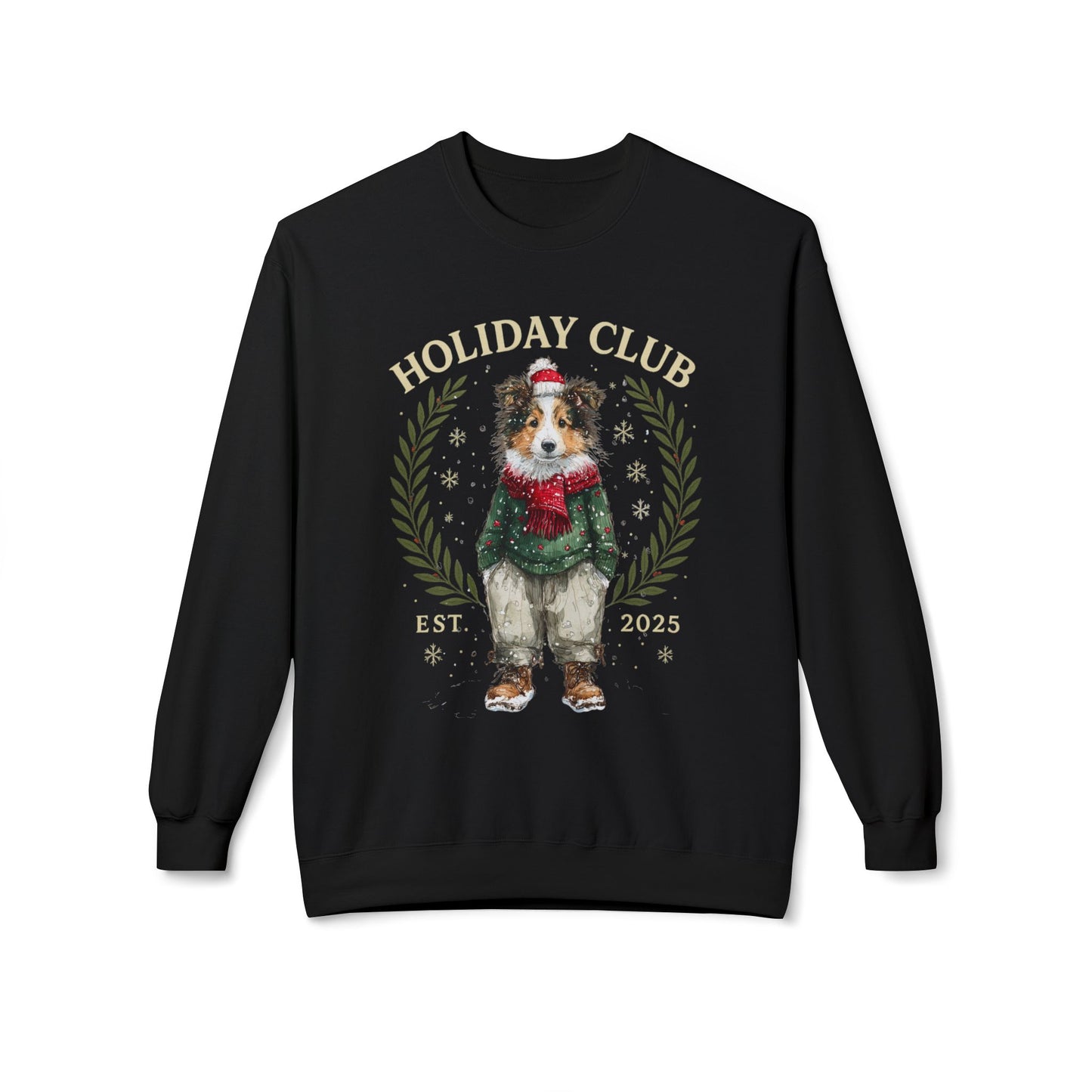 Collie Holiday Club Christmas Sweater