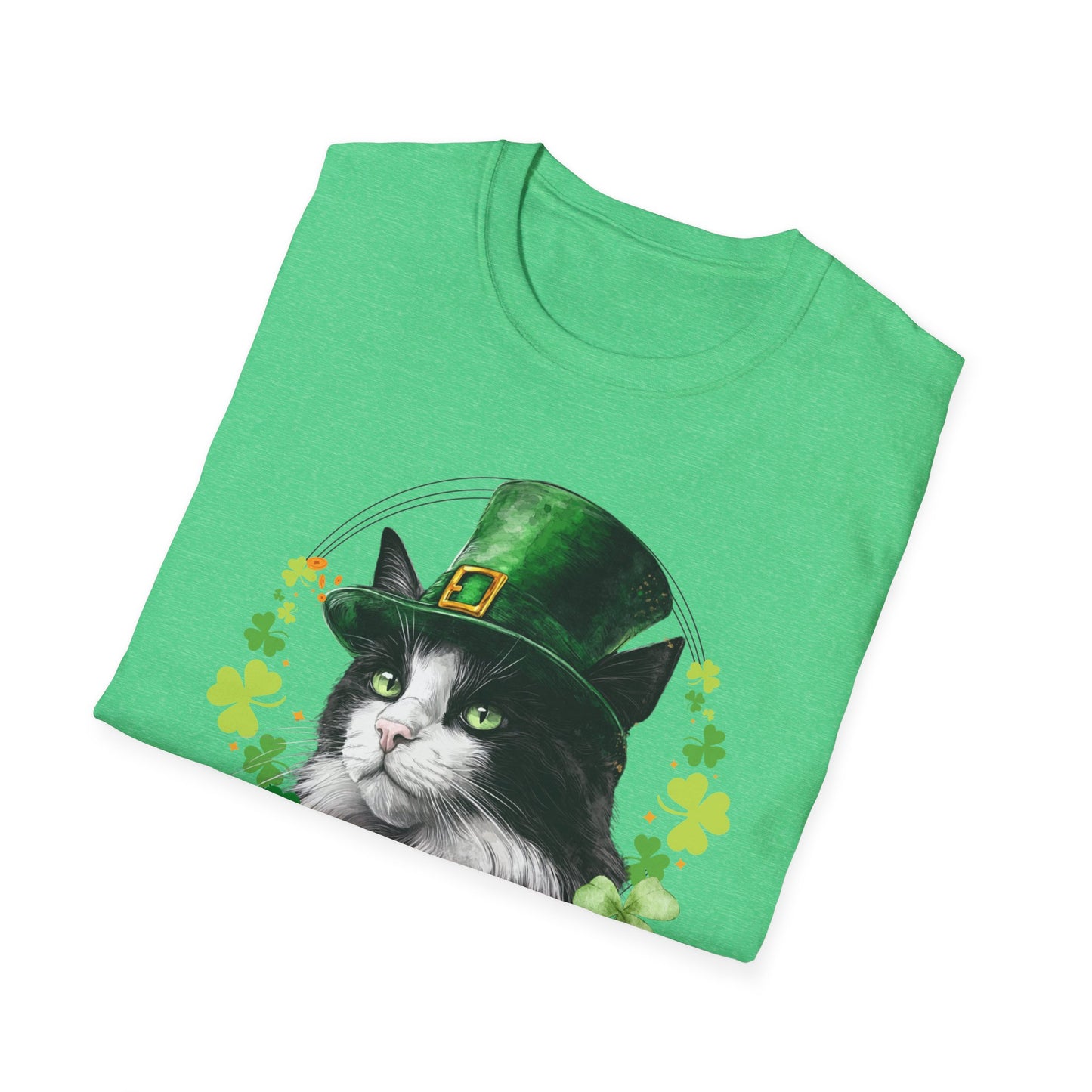 Black and White Cat - St. Patrick’s Day Cat Lover T-Shirt