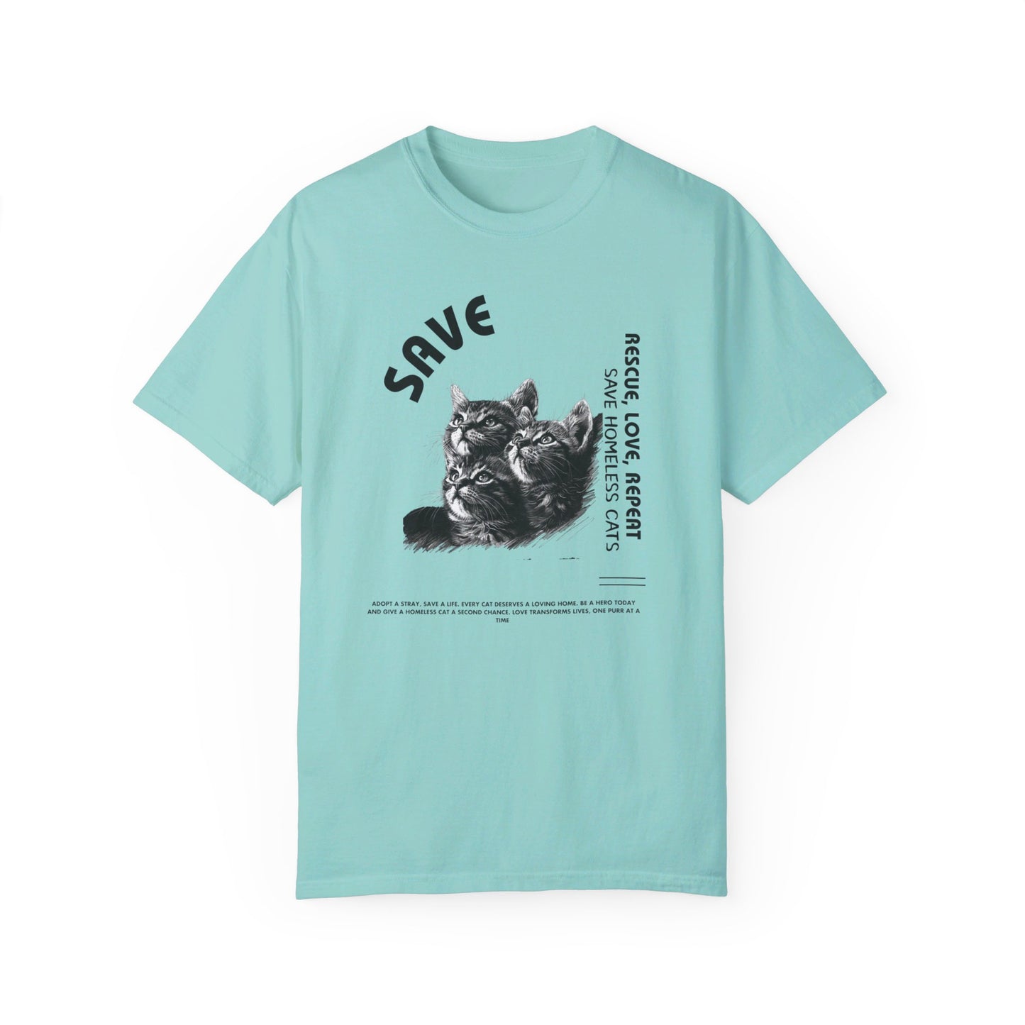 "Save Homeless Cats" Unisex Garment-Dyed T-shirt