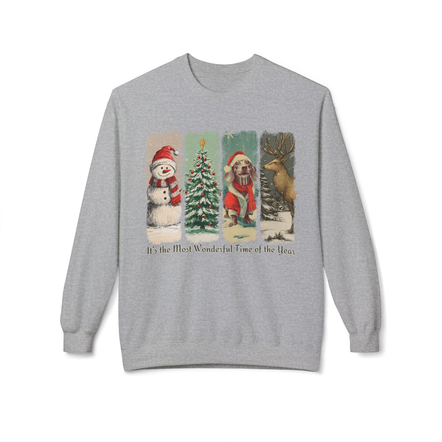 Dachshund Santa – Vintage Brush Stroke Christmas Sweater