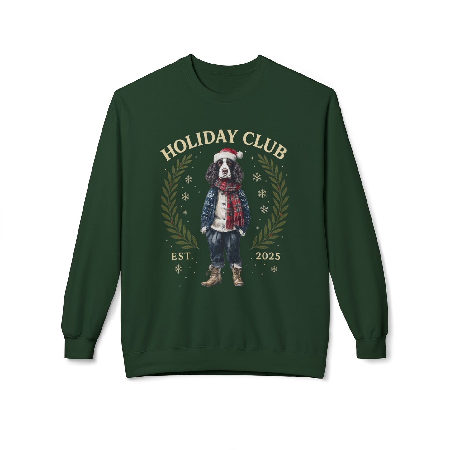 English Springer Spaniel Holiday Club Christmas Sweater