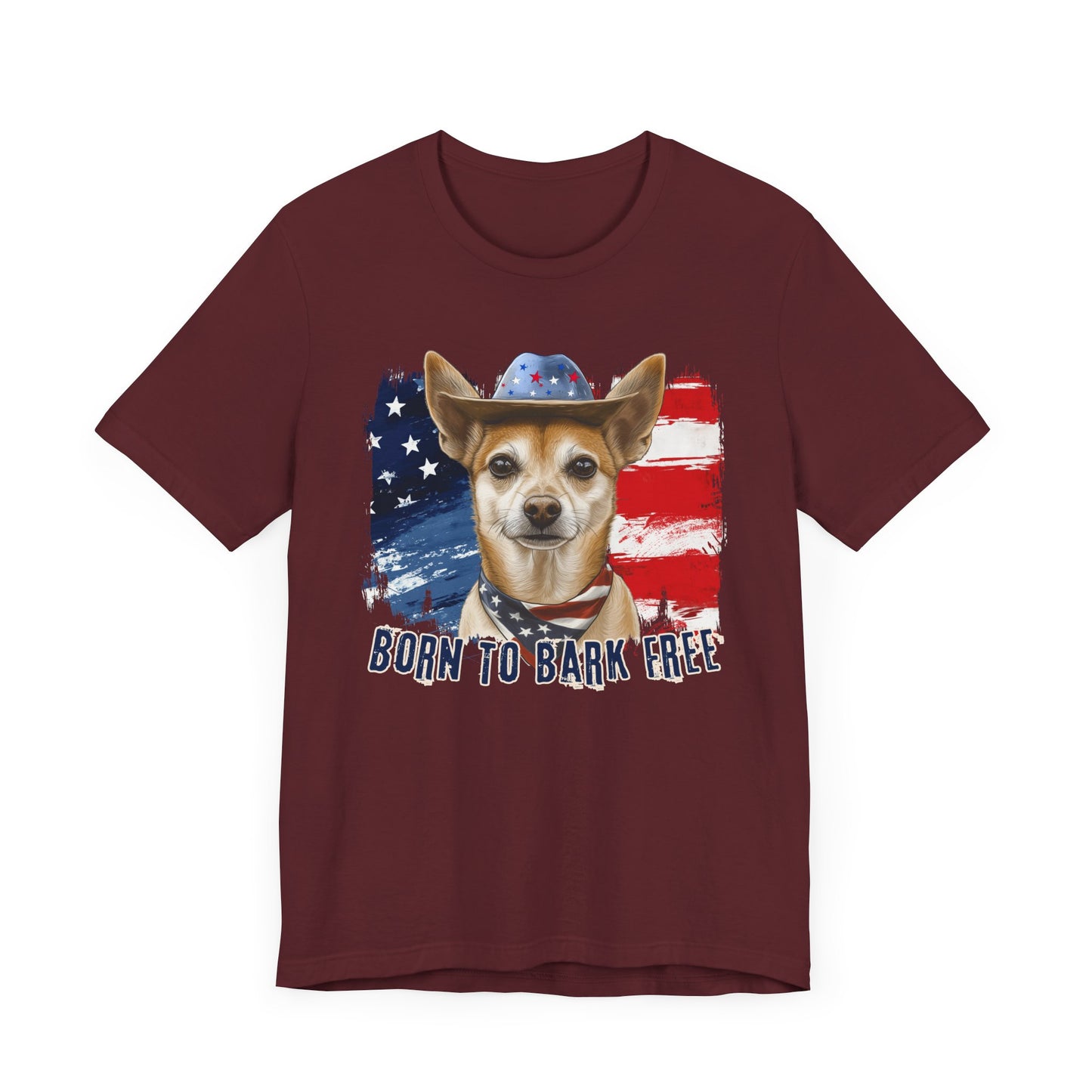 Xolo Patriotic T-Shirt "Born to Bark Free"