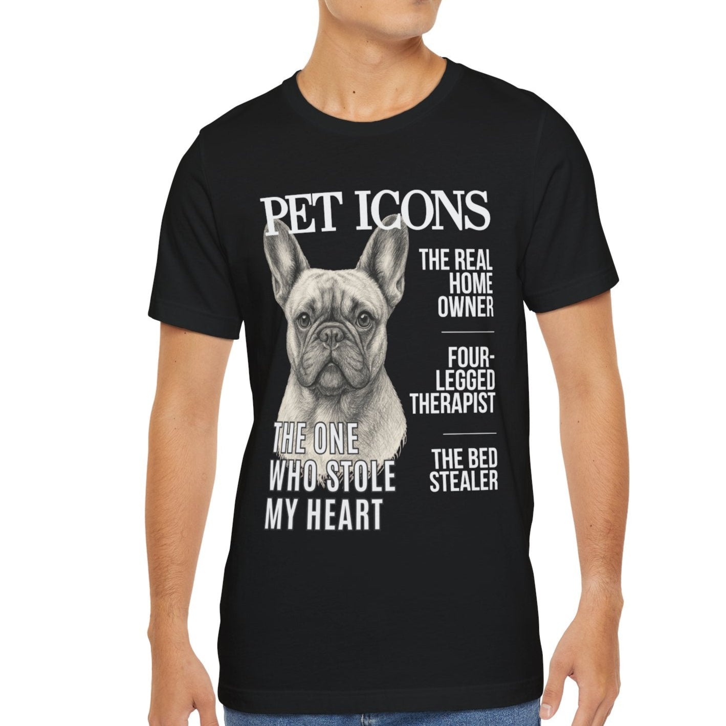 Pet Icons T-shirt - Frenchie Edition