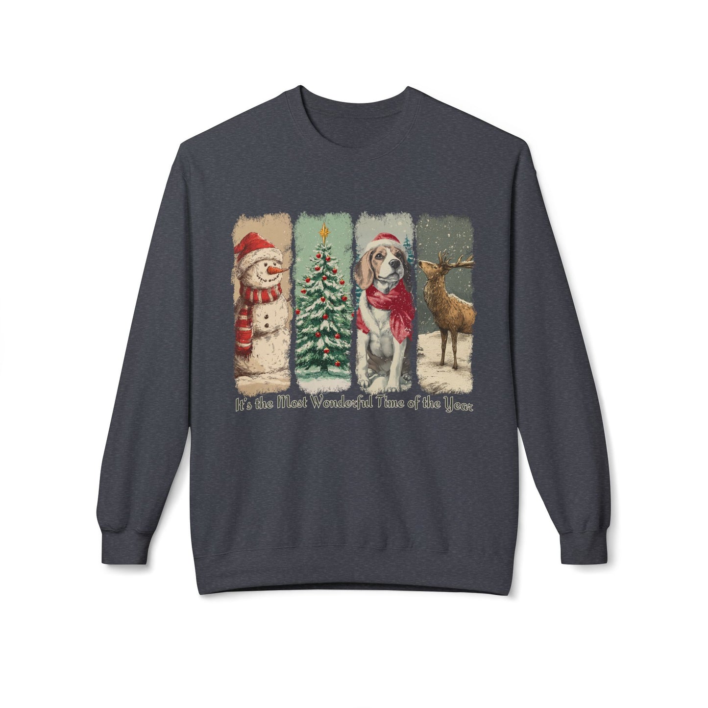 Beagle Santa – Vintage Brush Stroke Christmas Sweater