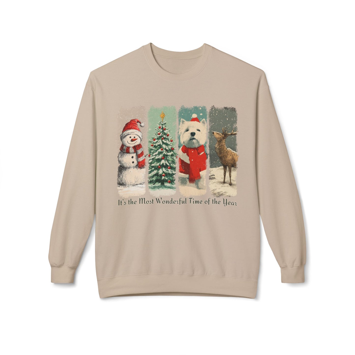 Westie Santa – Vintage Brush Stroke Christmas Sweater
