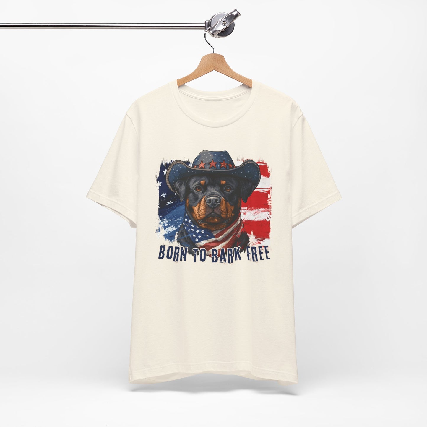 born to bark free rottweiler patriotic t-shirt, 4th of july, independance day dog lover t-shirt