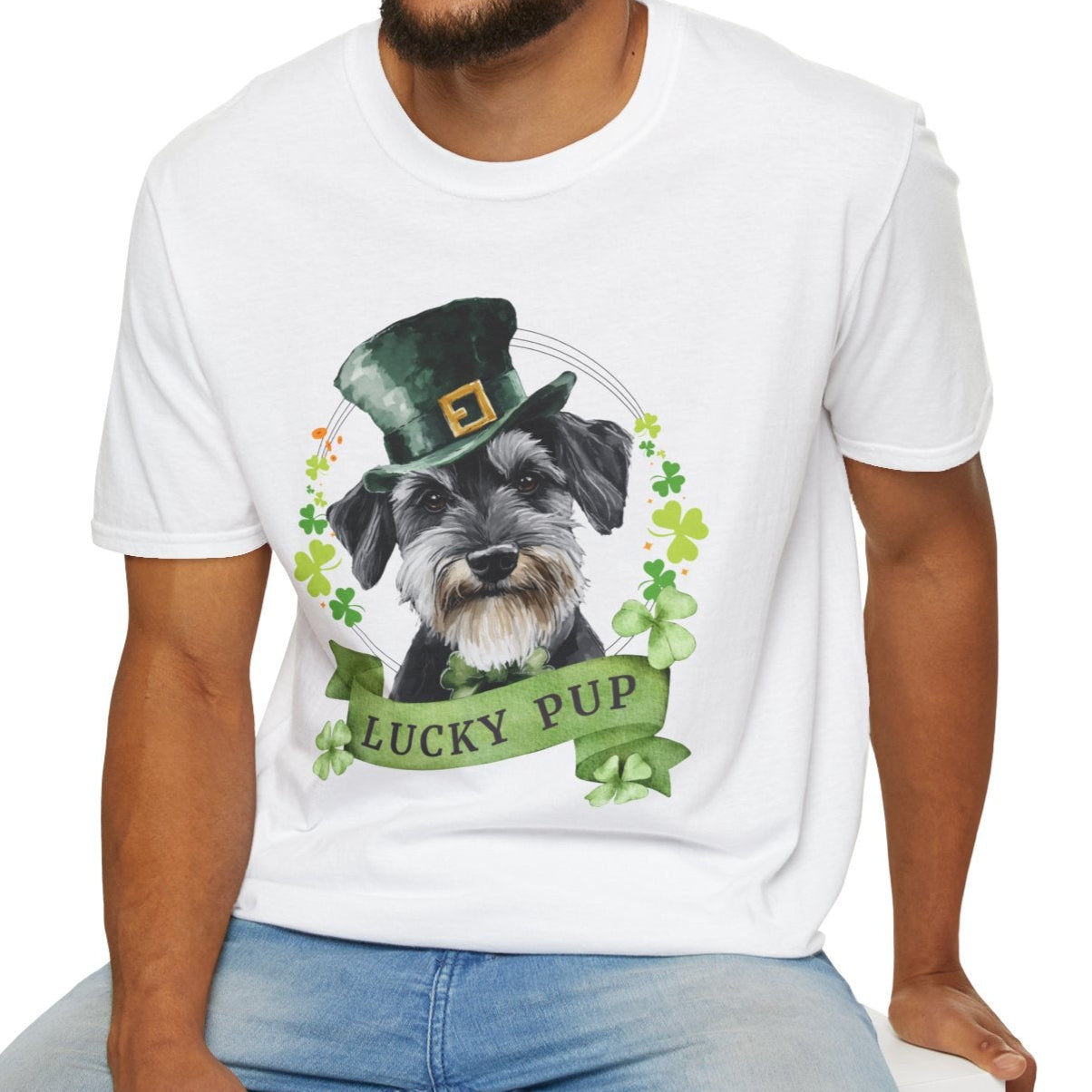 schnauzer dog lover st. patrick's day t-shirt