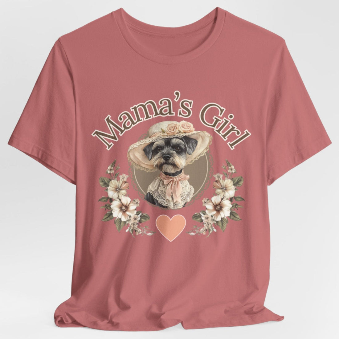 mini schnauzer mama's girl vintage shabby chic t-shirt