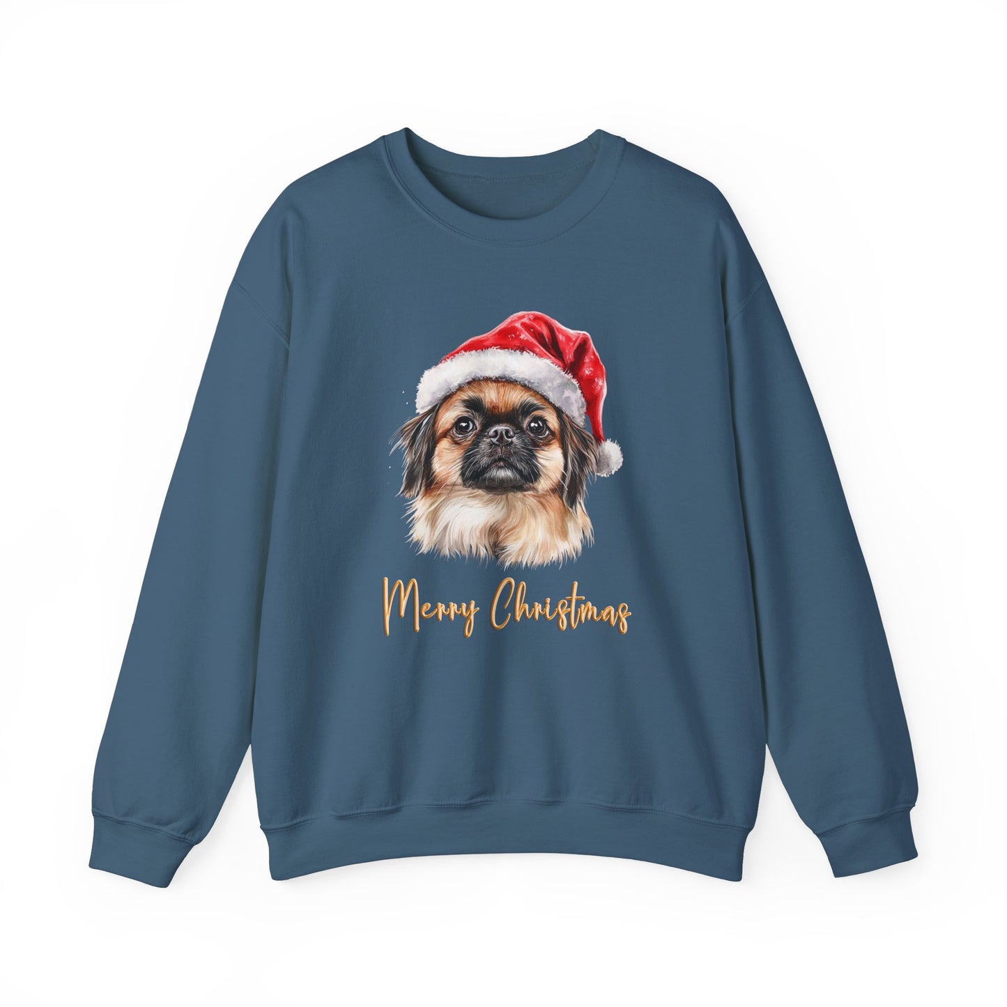 Pekingese In A Santa Hat Sweatshirt