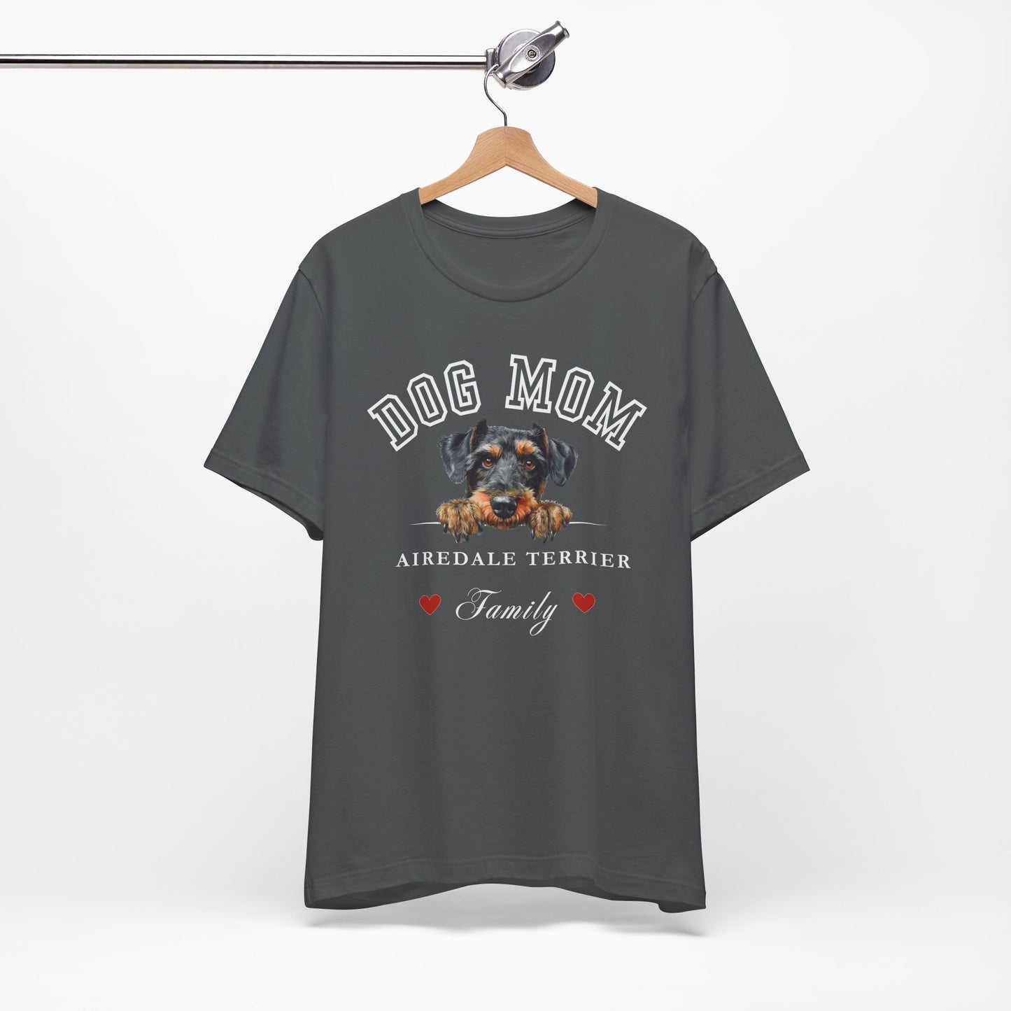 Airedale Terrier Mom Family T-Shirt - Mother’s Day Gift for Dog Lovers