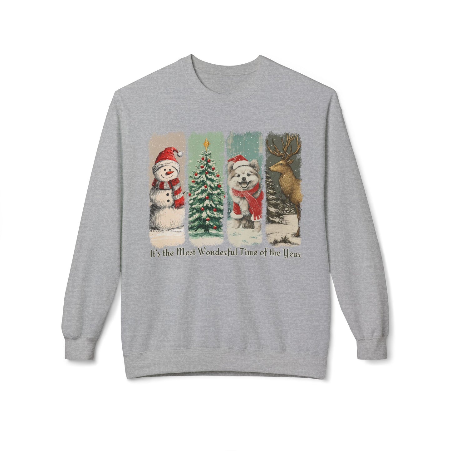 Pomeranian Santa – Vintage Brush Stroke Christmas Sweater