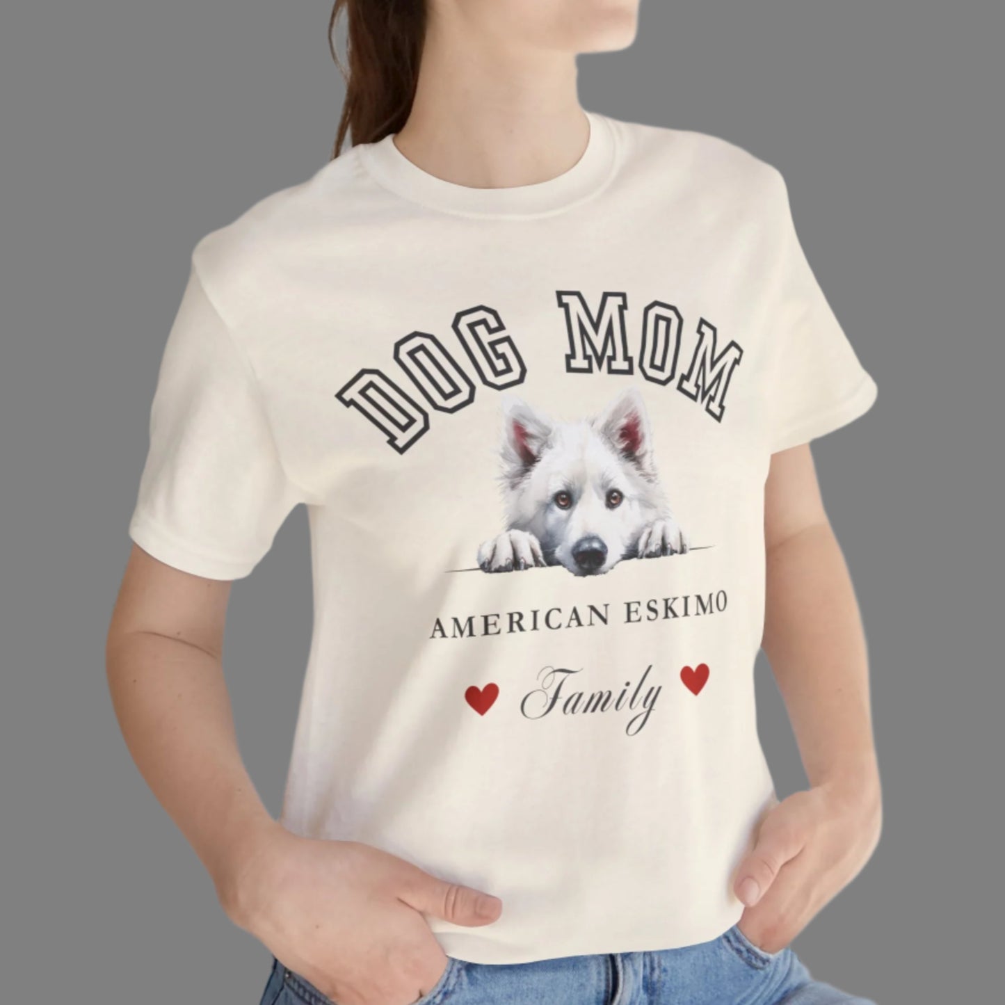 American Eskimo Dog Mom Family T-Shirt - Mother’s Day Gift for Dog Lovers