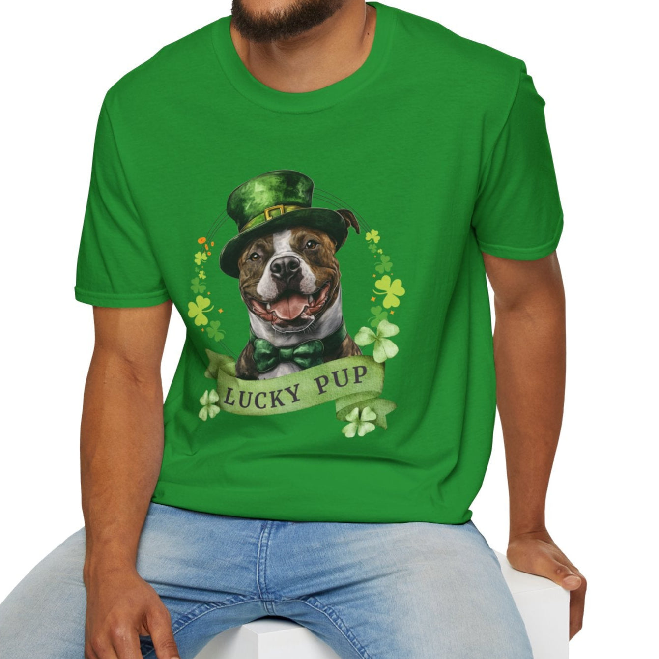 staffordshire bull terrier st. patrick's day t-shirt