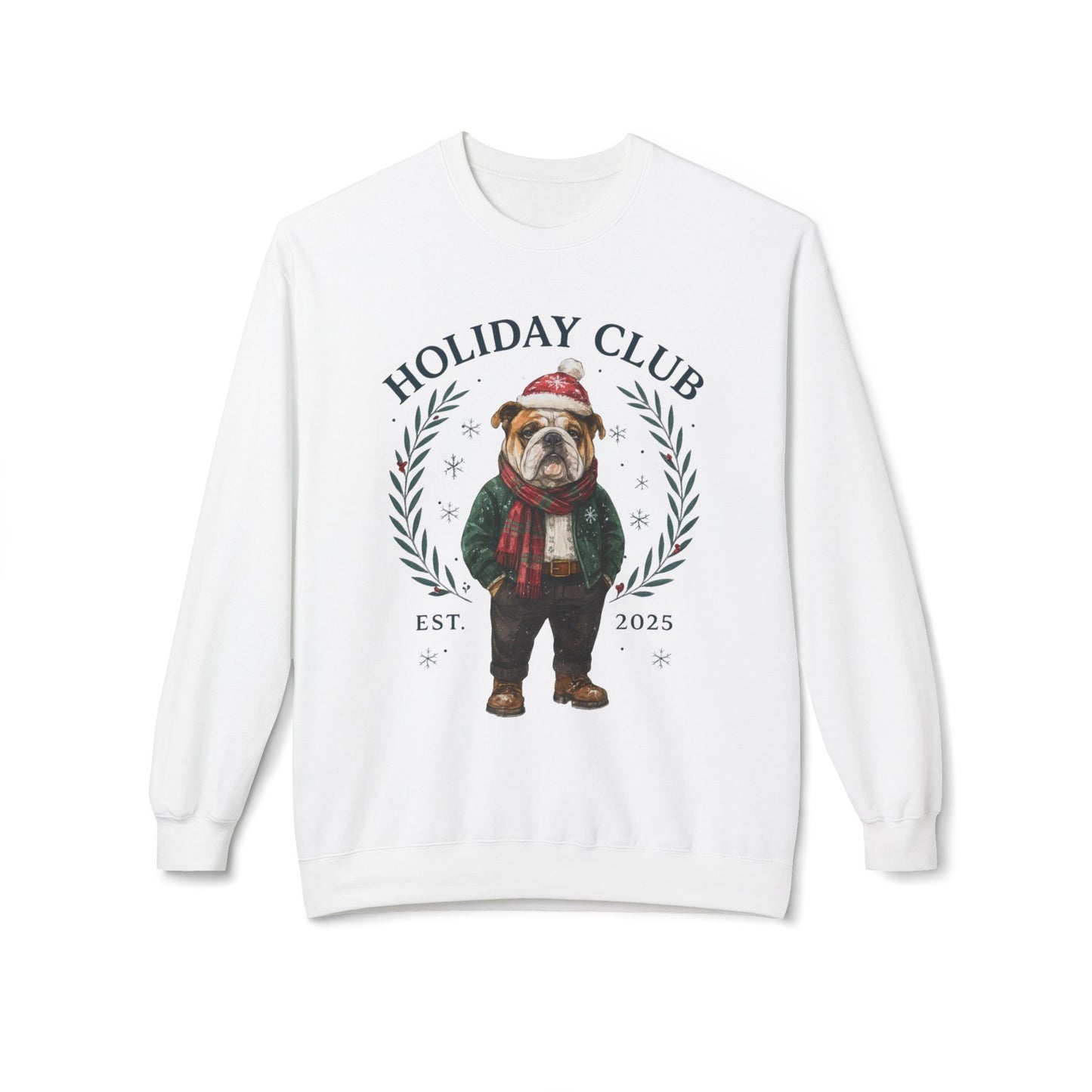 English Bulldog Holiday Club Christmas Sweater