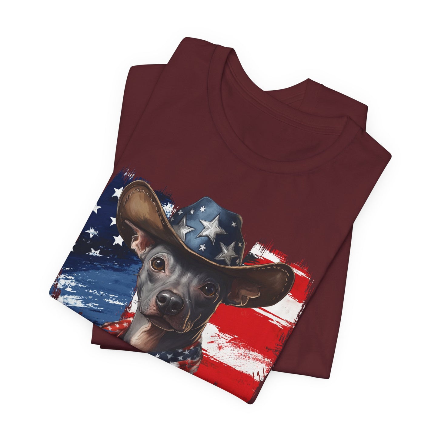 Xoloitzquintli - Mexican Hairless - Patriotic T-Shirt "Born to Bark Free"