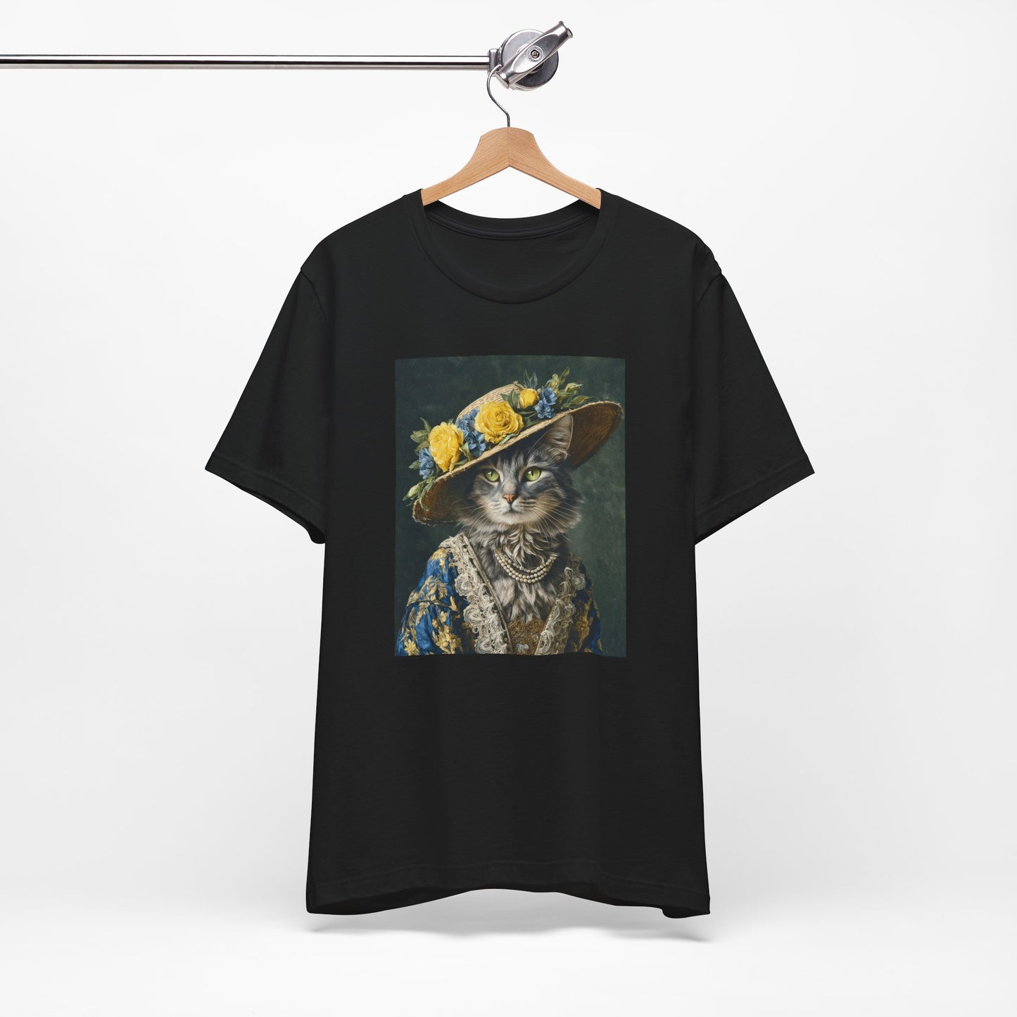 Royal Cat Tee - Customizable Shirt Victorian Cat in Yellow & Blue