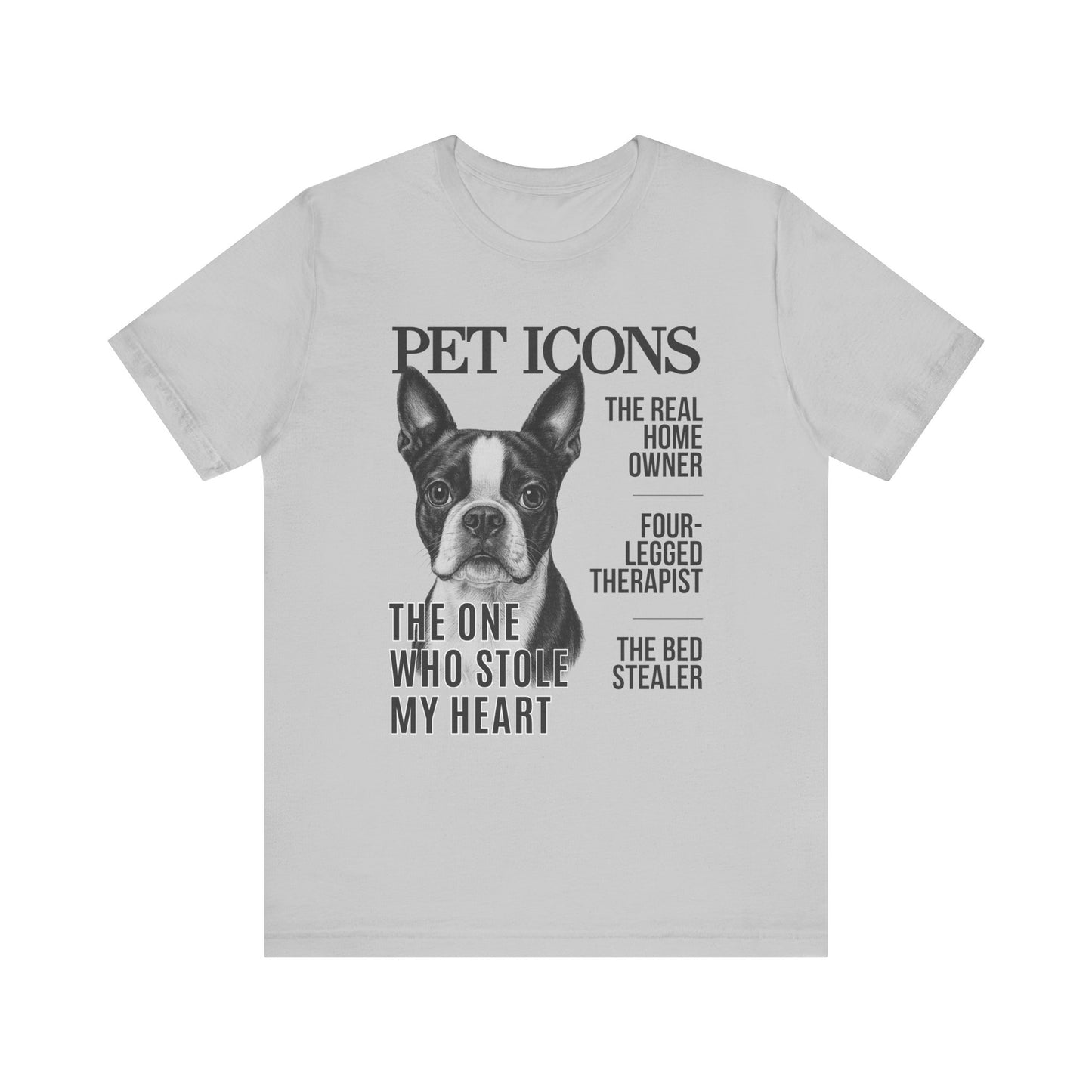 Pet Icons T-shirt - Boston Terrier Edition