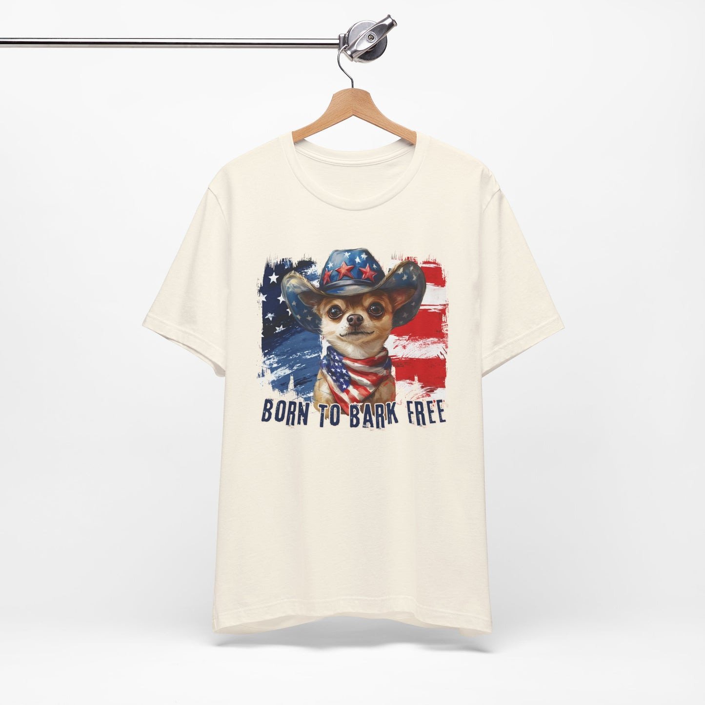 born to bark free chihuahua patriotic t-shirt, 4th of july, independance day dog lover t-shirt