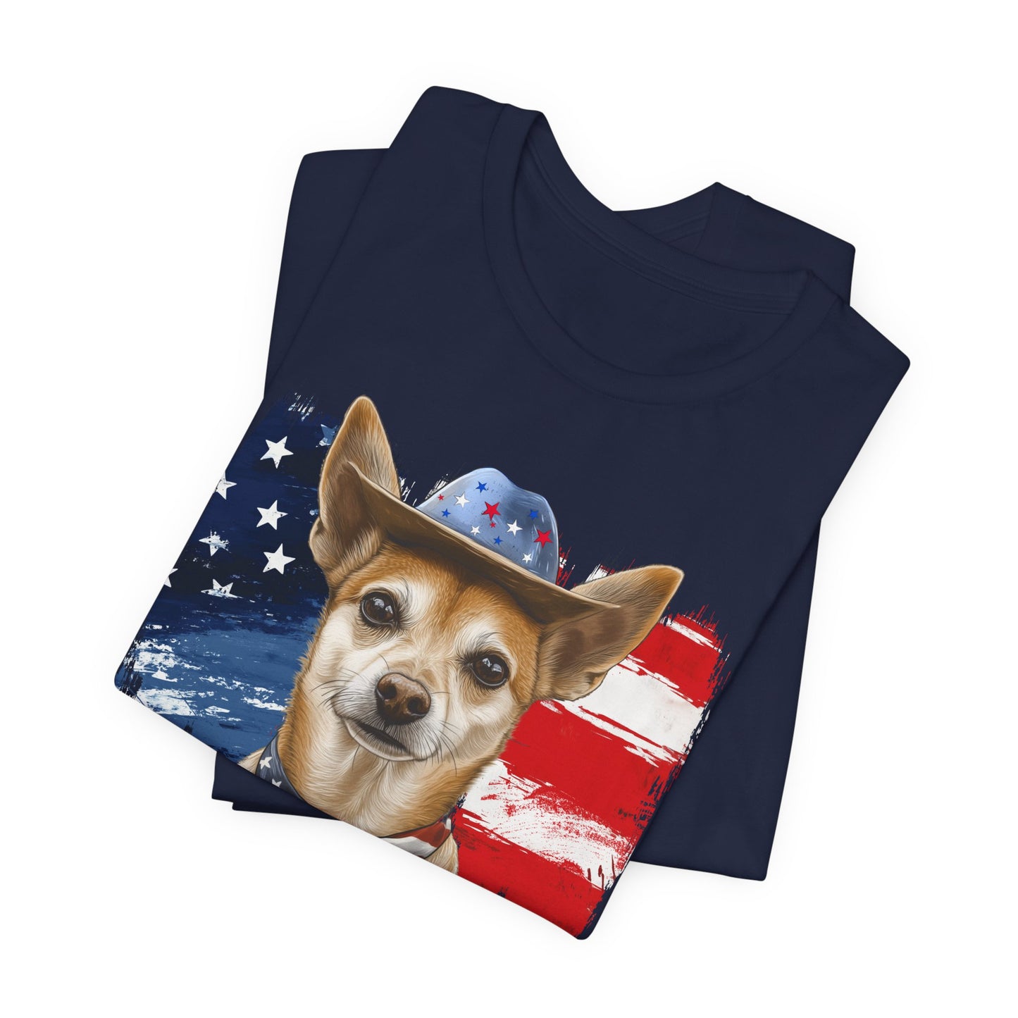 Xolo Patriotic T-Shirt "Born to Bark Free"