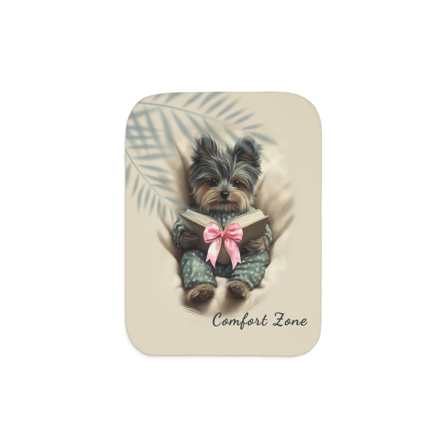 Comfort Zone – Yorkie Blanket | Personalized Sherpa Fleece Throw| Gift for Dog Moms & Pet Lovers, mother's day gift