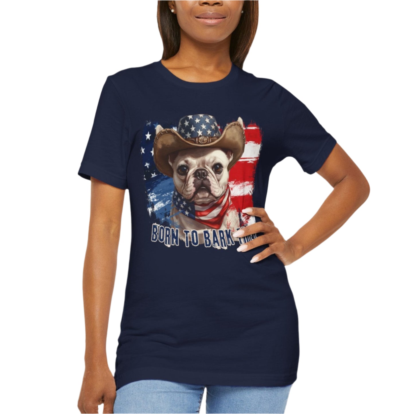 born to bark free frenchie patriotic t-shirt, 4th of july, independance day dog lover t-shirt