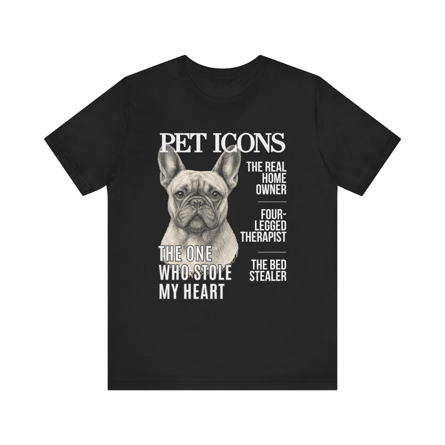 Pet Icons T-shirt - Frenchie Edition