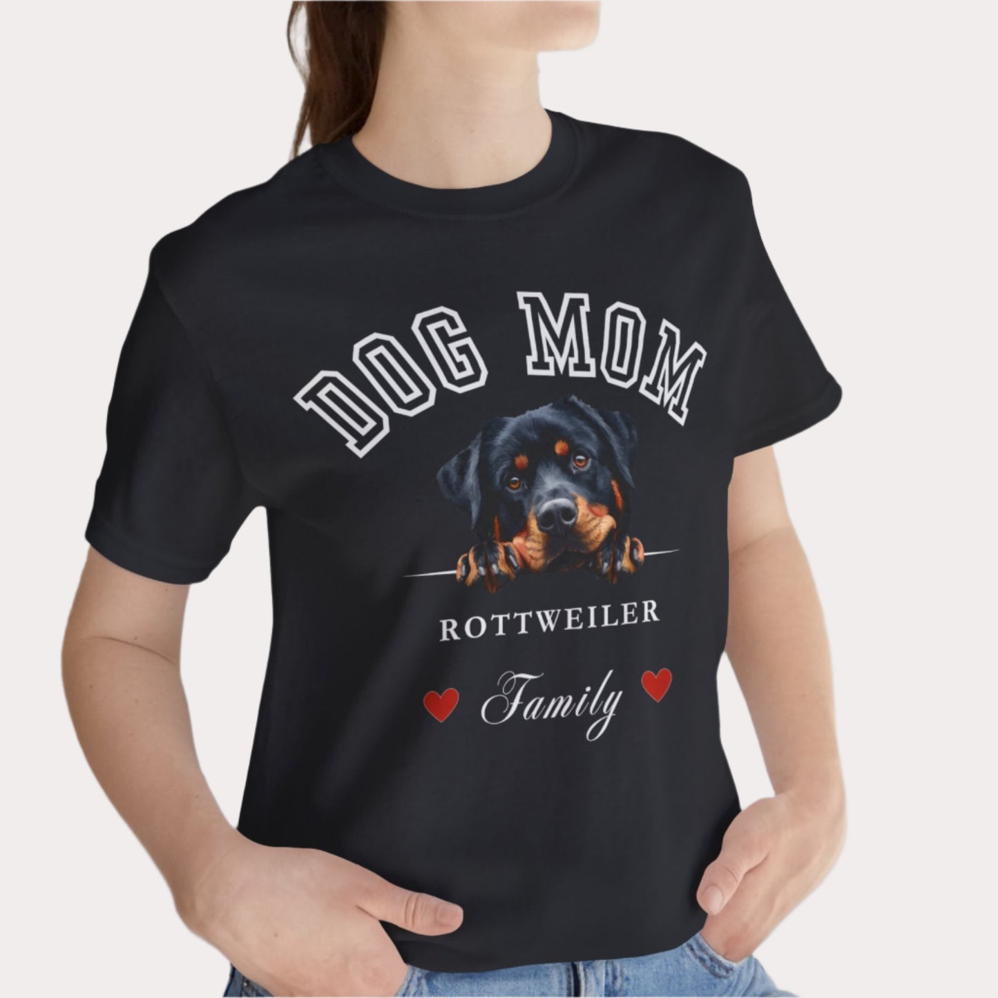 rottweiler dog mom t-shirt, mother's day, dog lover gift, black