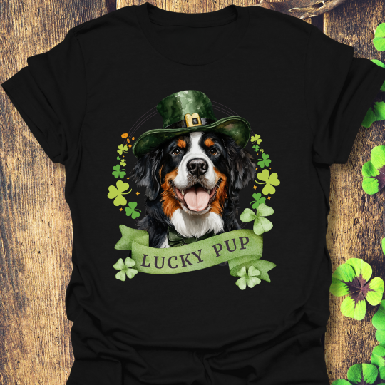 bernese mountain dog lover st. patrick's day t-shirt black