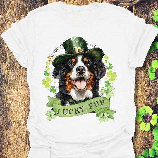 bernese mountain dog st. patrick's day t-shirt white