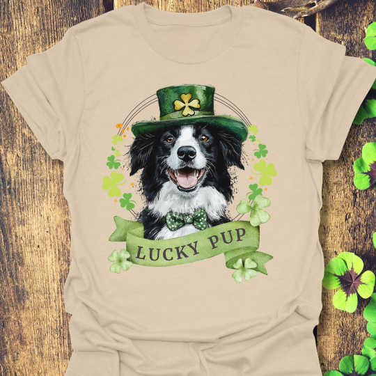 border collie dog lover st. patrick's day tee