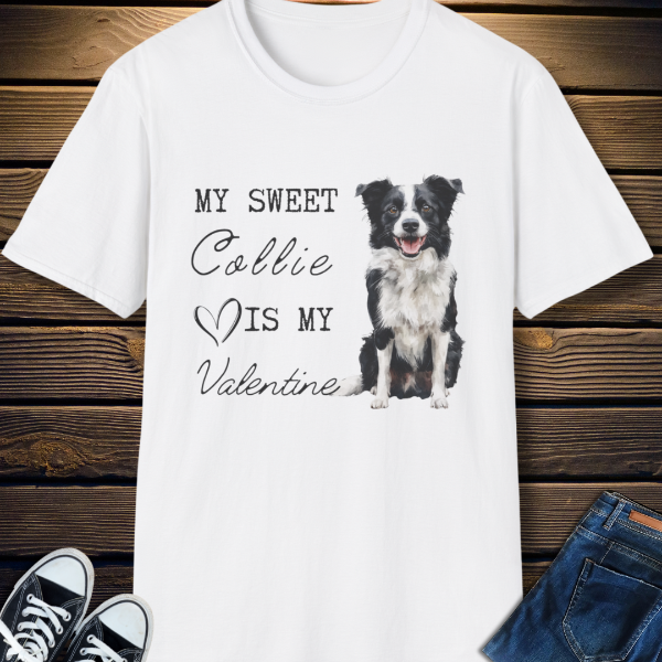 border collie valentine's day tee