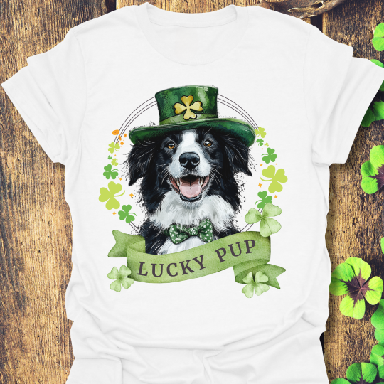 border collie dog lover st. patrick's day tee