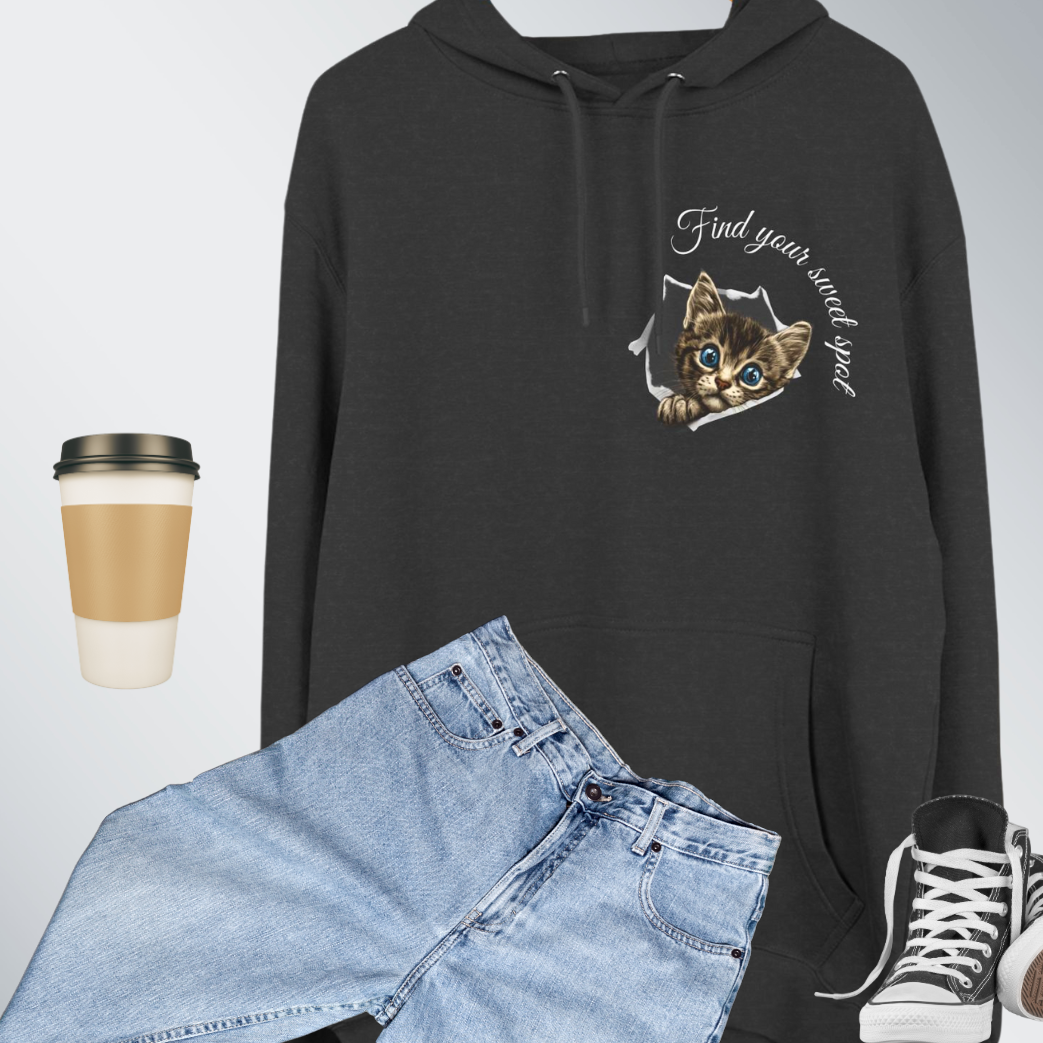 Cozy Kitten Hoodie Charcoal