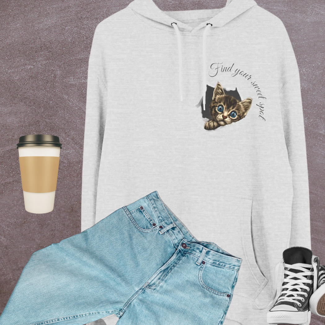 Cozy Kitten Hoodie Heather Grey