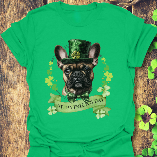 frenchie, french bulldog lover st. patrick's day tee