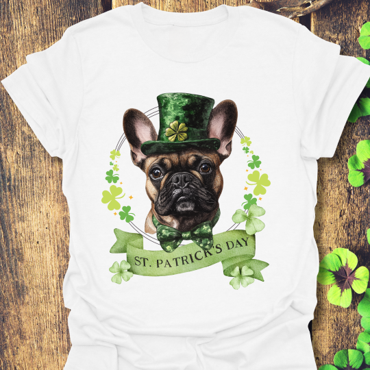 frenchie, french bulldog lover st. patrick's day tee