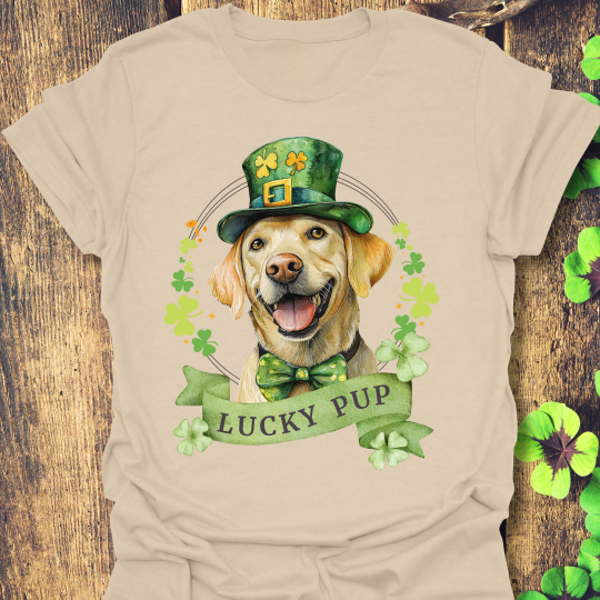 labrador retriever yellow st. patrcik's day shirt