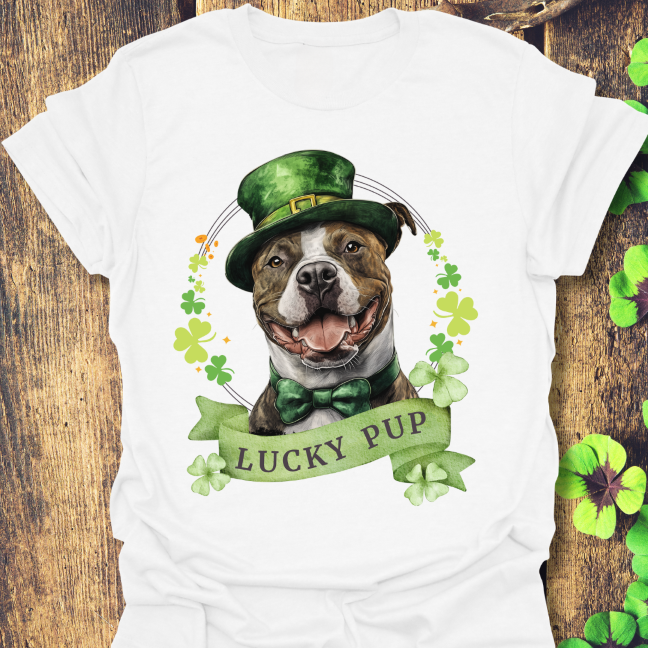 staffordshire bull terrier st. patrick's day t-shirt