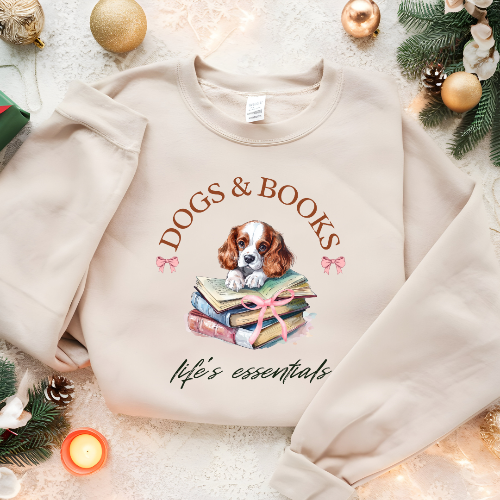 Cavalier King Charles "Dogs & Books" Sweatshirt