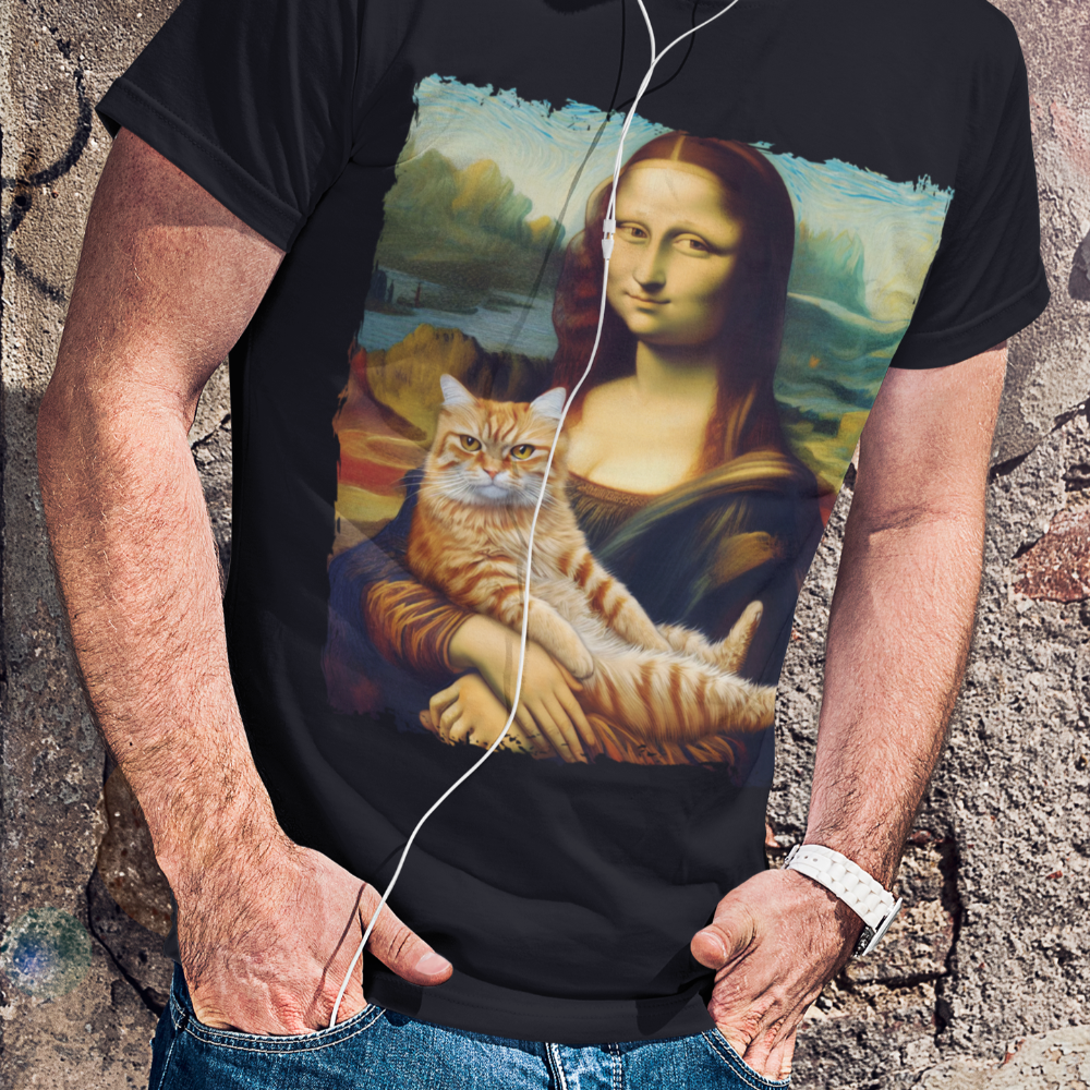 Mona Lisa and a Cat T-Shirt