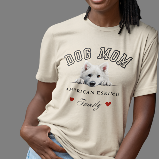 American Eskimo Dog Mom Family T-Shirt - Mother’s Day Gift for Dog Lovers