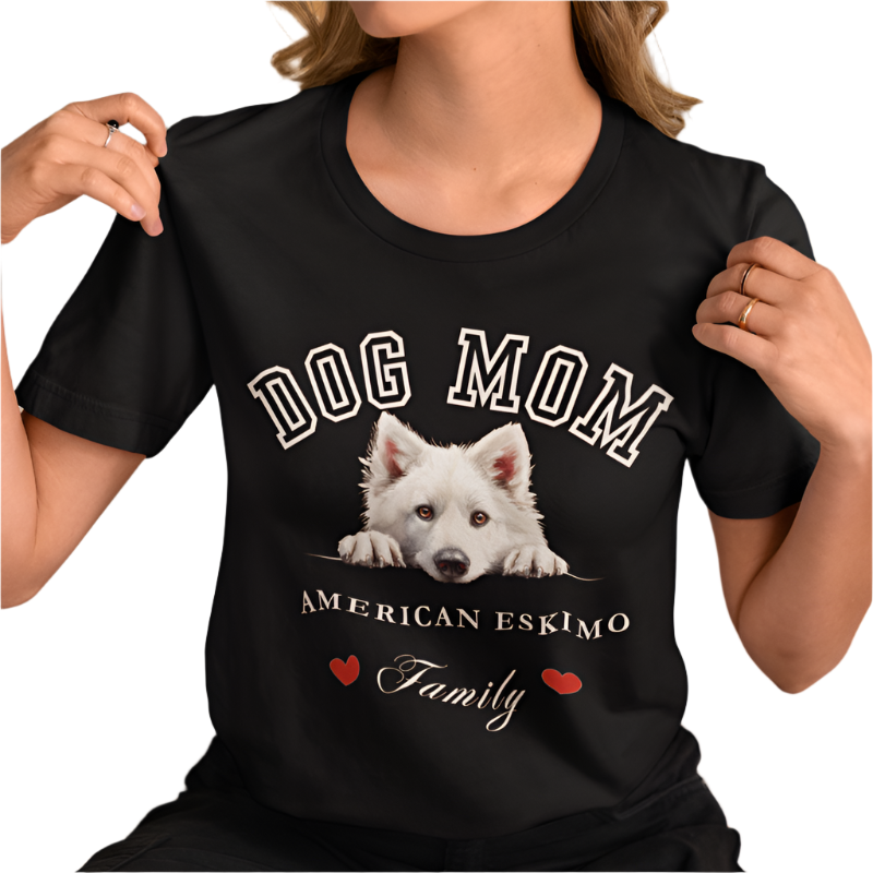 American Eskimo Dog Mom Family T-Shirt - Mother’s Day Gift for Dog Lovers