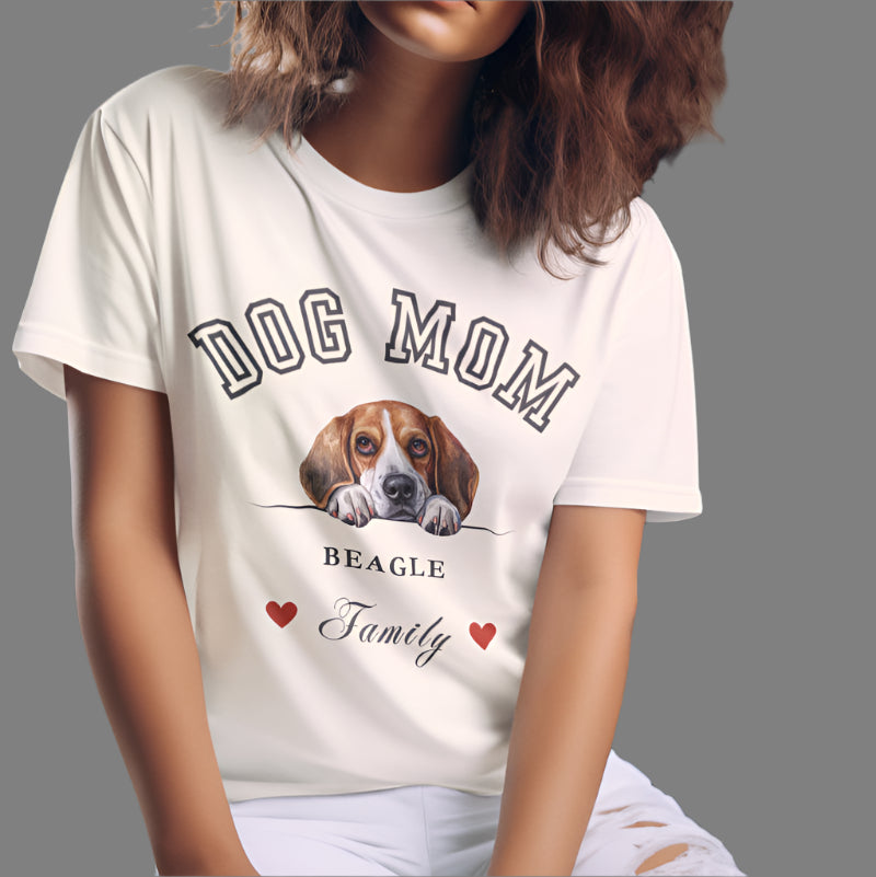 Beagle Dog Mom Family T-Shirt - Mother’s Day Gift for Dog Lovers