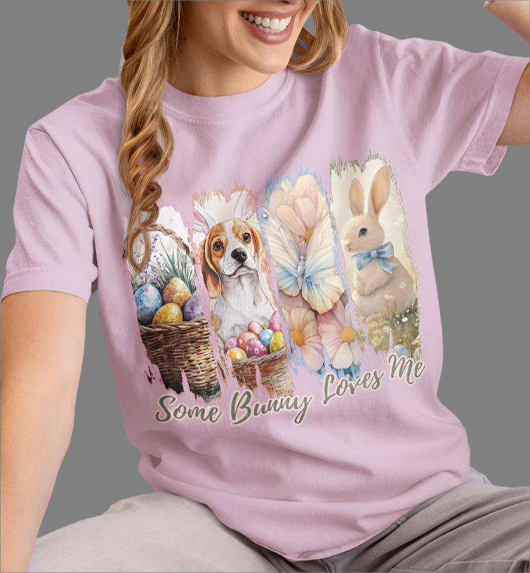 Beagle Easter T-Shirt – "Some Bunny Loves Me"