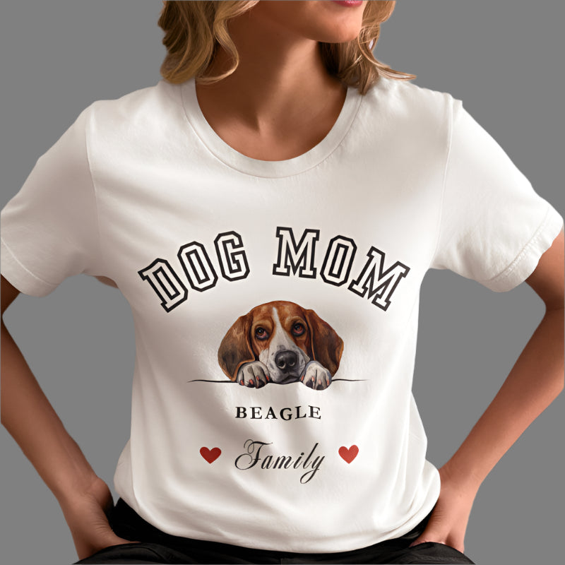 Beagle Dog Mom Family T-Shirt - Mother’s Day Gift for Dog Lovers