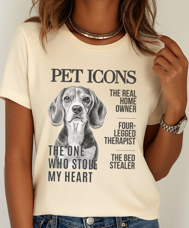 Pet Icons T-shirt - Beagle Edition