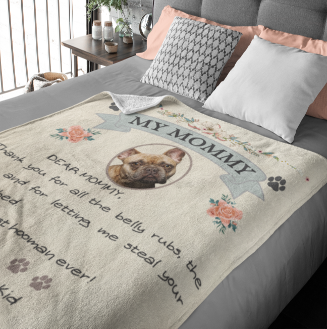 Personalized Dog Mom Blanket – Letter From Your Dog with Photo &Name - Shepra Fleece Blanket